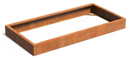 Cortenstaal plantenbak CARREZ zonder bodem 200x100x20cm.