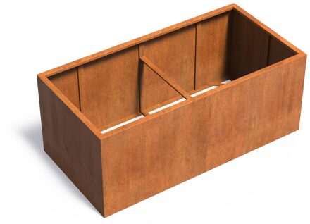 Cortenstaal plantenbak CARREZ zonder bodem 200x100x80cm.