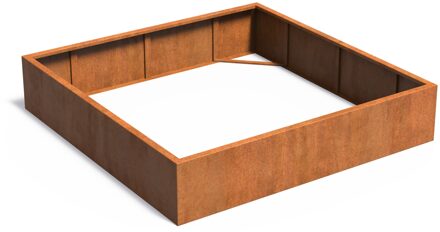 Cortenstaal plantenbak CARREZ zonder bodem 200x200x40cm.