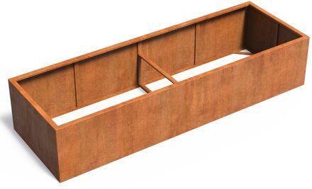 Cortenstaal plantenbak CARREZ zonder bodem 300x100x60cm.