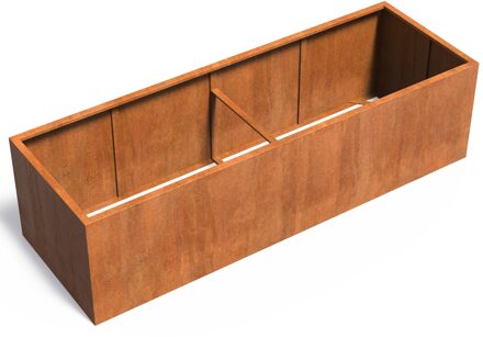 Cortenstaal plantenbak CARREZ zonder bodem 300x100x80cm.