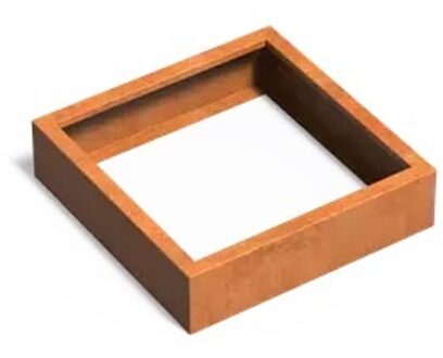 Cortenstaal plantenbak CARREZ zonder bodem 80x80x20cm.