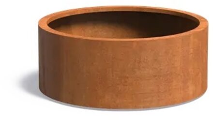 Cortenstaal plantenbak CIRCUM met wielen 100x40cm.