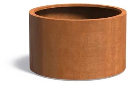 Cortenstaal plantenbak CIRCUM met wielen 100x60cm.