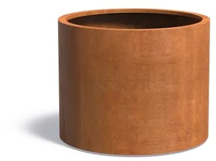 Cortenstaal plantenbak CIRCUM met wielen 100x80cm.