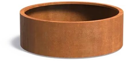 Cortenstaal plantenbak CIRCUM met wielen 120x40cm.