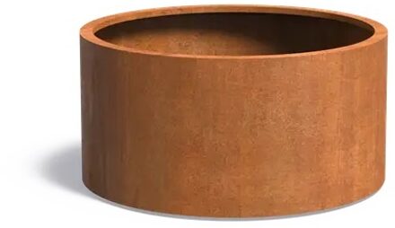 Cortenstaal plantenbak CIRCUM met wielen 120x60cm.