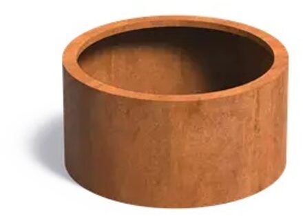 Cortenstaal plantenbak CIRCUM met wielen 80x40cm.