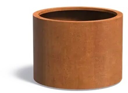 Cortenstaal plantenbak CIRCUM met wielen 80x60cm.