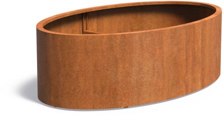 Cortenstaal plantenbak Ellipse 200x120x60cm.