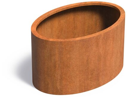 Cortenstaal plantenbak Ellipse zonder bodem 120x80x60cm.
