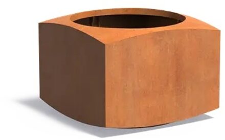 Cortenstaal plantenbak NOOA 80x80x60cm.