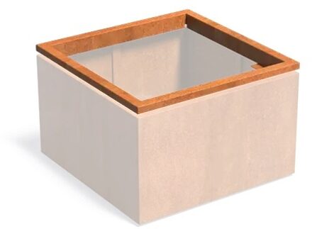 Cortenstaal rand CARREZ in-lite ready 100x100cm.