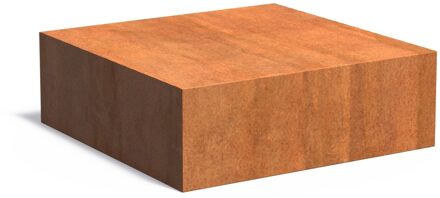 Cortenstaal sokkel 120x120x40cm.