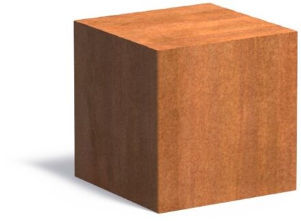 Cortenstaal sokkel 40x40x40cm.