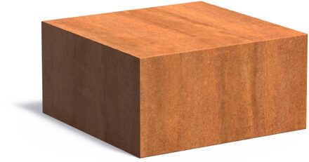 Cortenstaal sokkel 80x80x40cm.