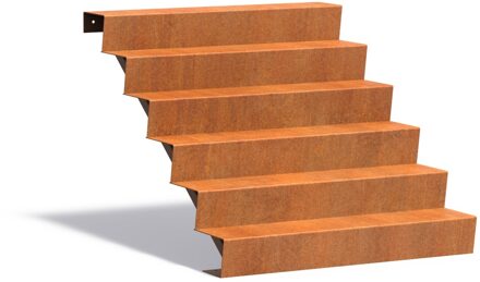 Cortenstaal trap 125cm. breed