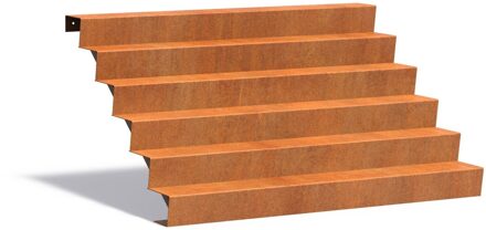 Cortenstaal trap 200cm. breed