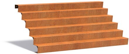 Cortenstaal trap 250cm. breed