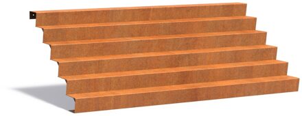 Cortenstaal trap 300cm. breed