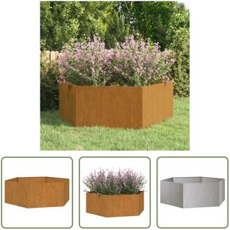 Cortenstaal Verhoogde Tuinbak - 120 x 120 x 45 cm - Roestig Bruin