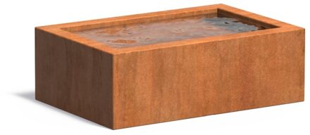 Cortenstaal vijverbak 120x80x40cm.