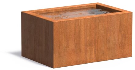 Cortenstaal vijverbak 120x80x60cm.