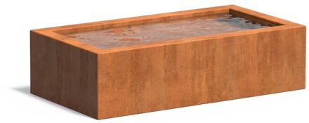 Cortenstaal vijverbak 150x80x40cm.