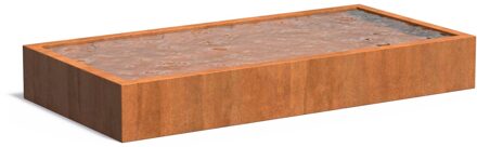 Cortenstaal vijverbak 300x150x40cm.