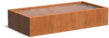 Cortenstaal vijverbak 300x150x60cm.