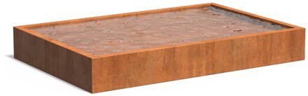 Cortenstaal vijverbak 300x200x40cm.