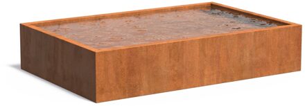 Cortenstaal vijverbak 300x200x60cm.