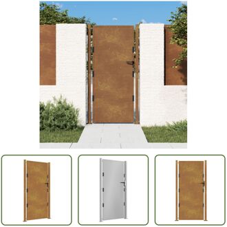 Cortenstalen Tuinpoort - 105x205 cm - Roestkleurig