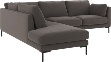 Corwin gestoffeerde hoekbank antraciet - links - 266 cm Zwart