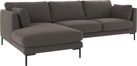 Corwin gestoffeerde hoekbank antraciet - links - 270 cm Zwart