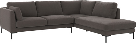 Corwin gestoffeerde hoekbank antraciet - rechts - 266 cm Zwart