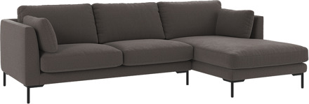 Corwin gestoffeerde hoekbank antraciet - rechts - 270 cm Zwart