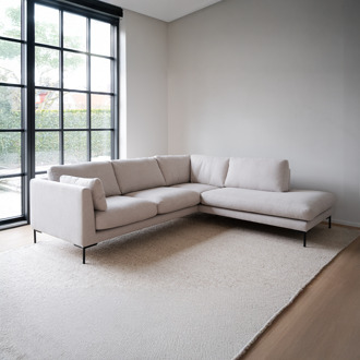 Corwin gestoffeerde hoekbank beige - rechts - 266 cm