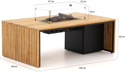 Cosi Cosibridge lounge vuurtafel 140x80x50m - Laagste prijsgarantie! Bruin