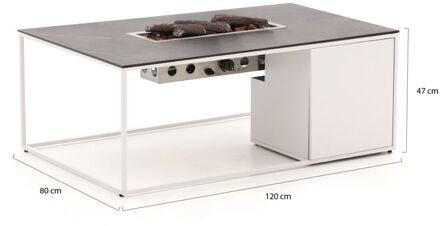 Cosi Cosidesign Line lounge vuurtafel 120x80x47cm - Laagste prijsgarantie! Wit