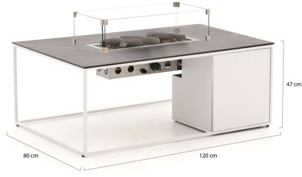 Cosi Cosidesign Line lounge vuurtafel 120x80x47cm - Laagste prijsgarantie! Wit