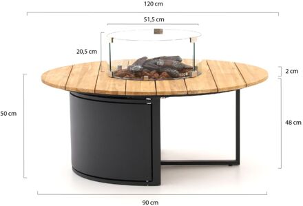 Cosi Cosiloft lounge vuurtafel ø120cm (h: 50cm) - Laagste prijsgarantie! Grijs
