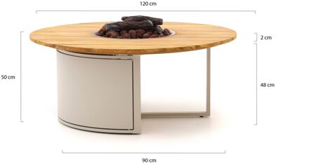 Cosi Cosiloft lounge vuurtafel ø120cm (h: 50cm) - Laagste prijsgarantie! Taupe