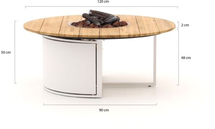 Cosi Cosiloft lounge vuurtafel Ø120cm (h: 50cm) - Laagste prijsgarantie! Wit