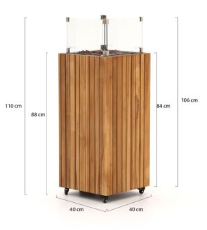 Cosi Cosipillar Square gaslantaarn 40x40x110cm - Laagste prijsgarantie! Bruin