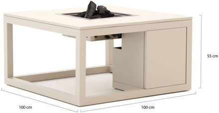 Cosi Cosiraw lounge vuurtafel 100x100x55cm - Laagste prijsgarantie! Taupe