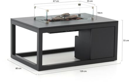 Cosi Cosiraw lounge vuurtafel 120x80x55cm - Laagste prijsgarantie! Grijs