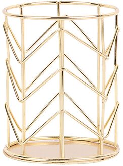 Cosmetische Make-Up Borstel Opbergdoos Make Up Gereedschap Pen Houder Rek Tafel Organizer Make Nagellak Cosmetische Houder # T1P goud