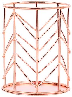 Cosmetische Make-Up Borstel Opbergdoos Make Up Gereedschap Pen Houder Rek Tafel Organizer Make Nagellak Cosmetische Houder # T1P roos goud