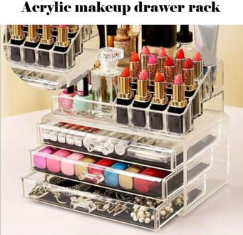 Cosmetische Organizer 2-Layer Laden Opbergdoos Acrilico Bureau Sieraden Organizer Acryl Make Organizer Regeling